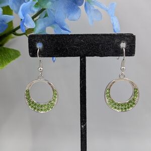 Apple Green Genuine Crystal Vintage Drop Earrings